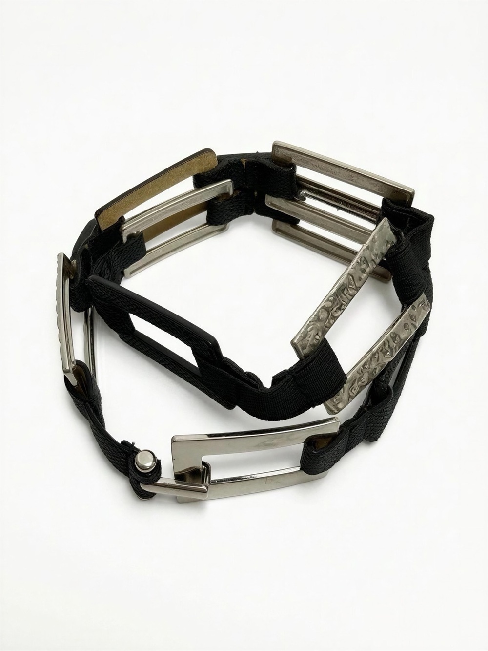 Black‎ Elastic Women's Belt with Silver Accents